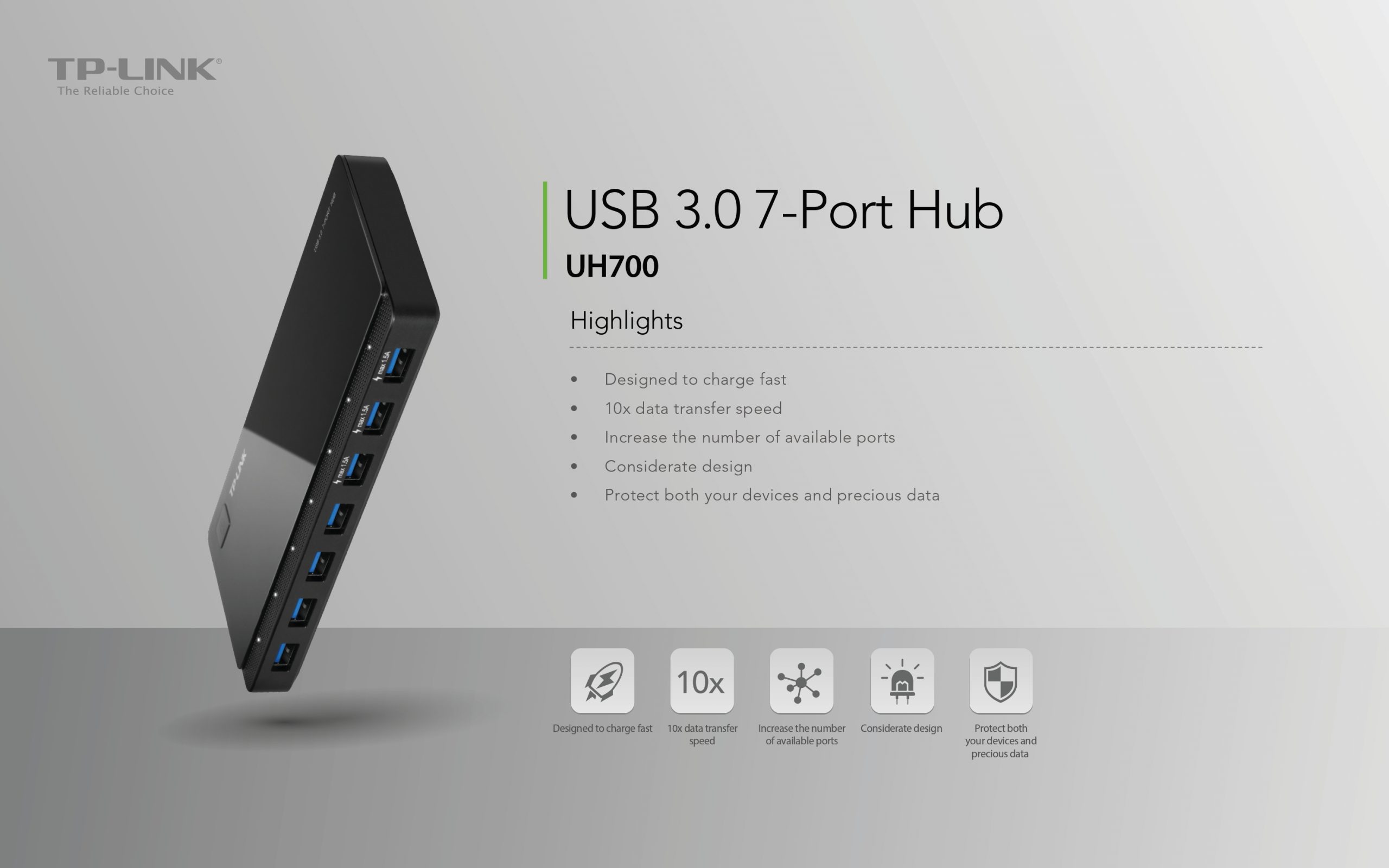 UH700, USB 3.0 7-Port Hub